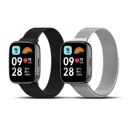 2-Pack Milanese Bands for Redmi Watch 3 Active/Lite – Black/Silver
