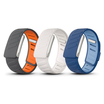 3-Pack Silicone Bands for WHOOP 5.0 / MG – Beige/Grey/Dark Blue