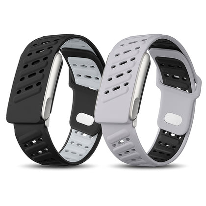 2-Pack Silicone Bands for WHOOP 5.0/One/Peak – Black/Grey