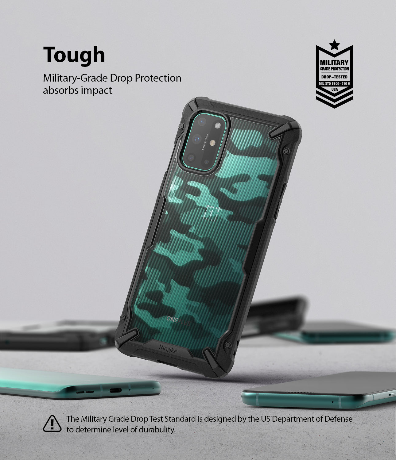OnePlus 8T Ringke Fusion X Case Camo Black