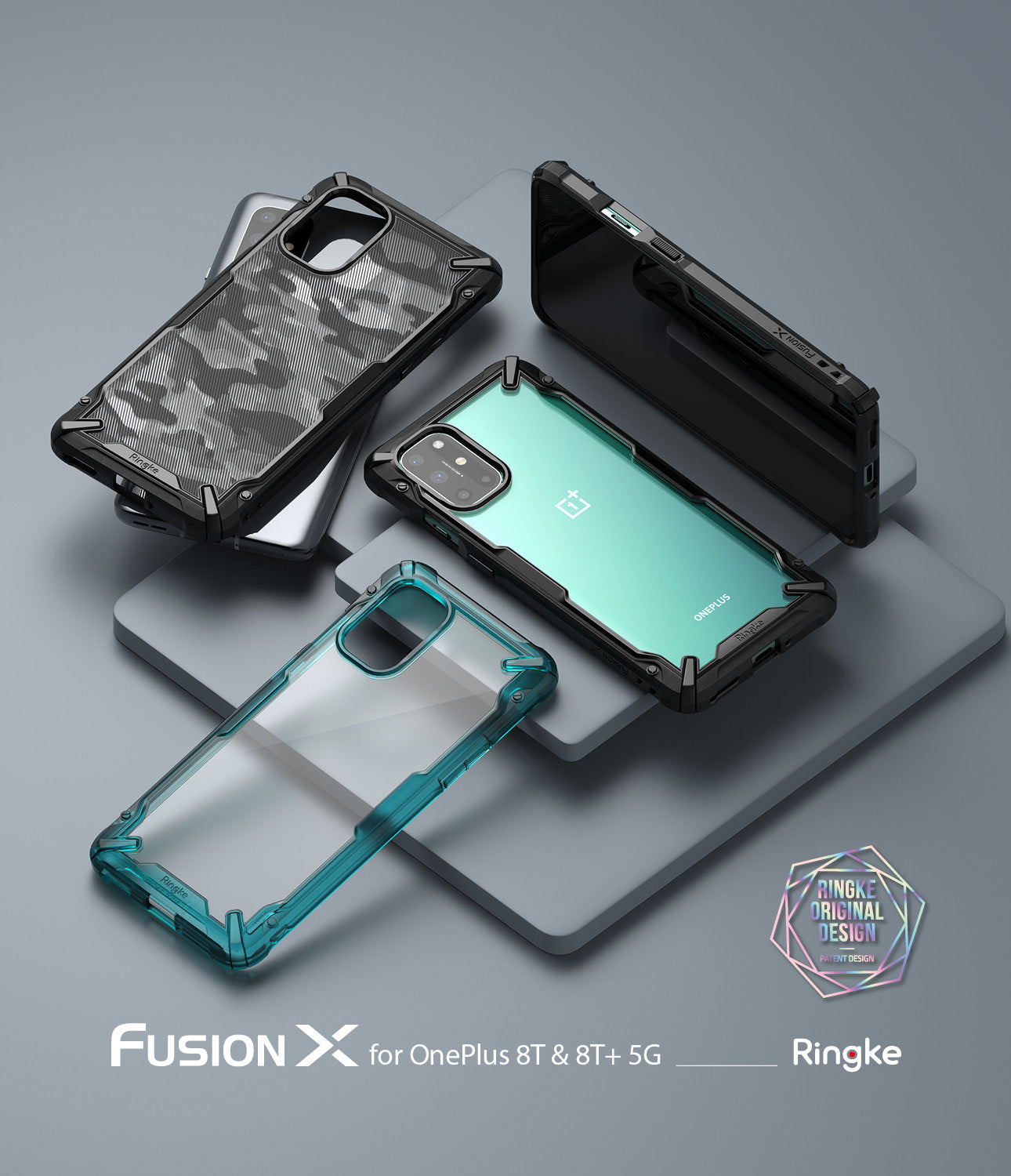 OnePlus 8T Ringke Fusion X Case Camo Black