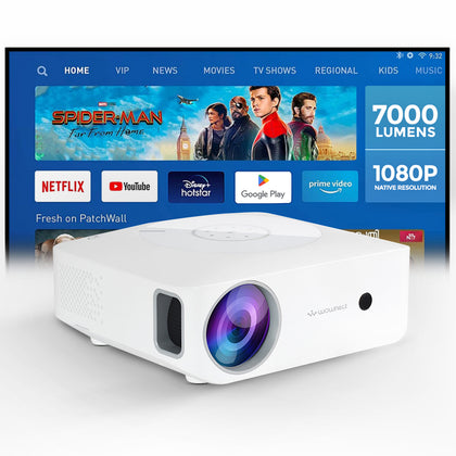 Android LED Projector |7000 Lumens/Screen Size Upto 300''|Native Res 1080P Full HD |Bluetooth Wifi 4K Projector Home Theater Gaming Video Projectors