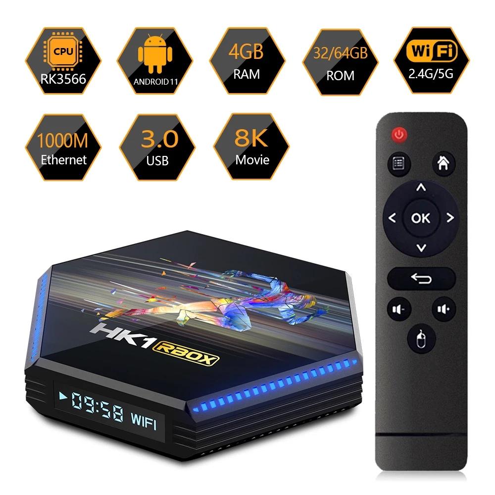 HK1 RBOX R2 Mini Smart Android Tv Box [4GB /32GB] Android 11.0, 4K TV Receiver Media Player Smart TV BOX Android Set Top Box -Black