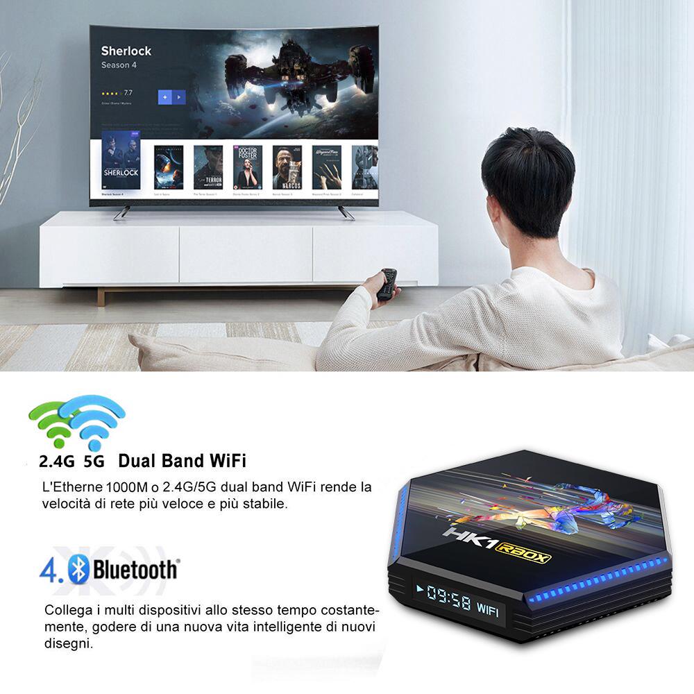 HK1 RBOX R2 Mini Smart Android Tv Box [4GB /32GB] Android 11.0, 4K TV Receiver Media Player Smart TV BOX Android Set Top Box -Black