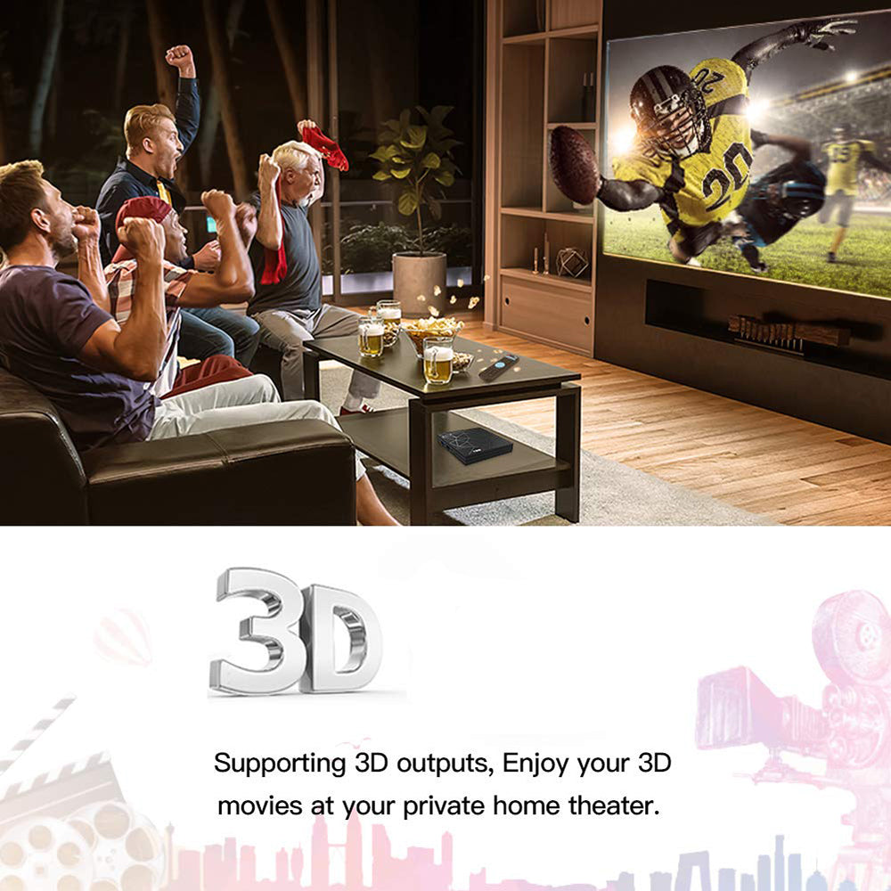 T95 Max Smart Android TV Box [4GB RAM 32GB ROM] H6 Quad-Core Cortex-A53 CPU Supports 6K 4K 3D Output 2.4GHz WiFi 100M LAN Enternet USB 3.0