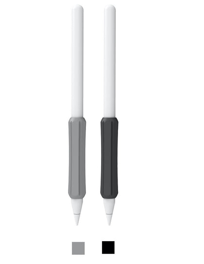 Apple Pencil 2nd Gen /1st Silicone Grip Holder |Compatible with Magnetic Charging and Double Tap |Black & Grey