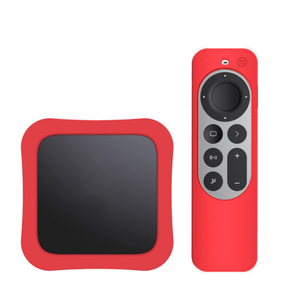 Apple TV 2021 Silicone Remote Sleeves  2nd Generation  + TV Box Case Skin |  Red