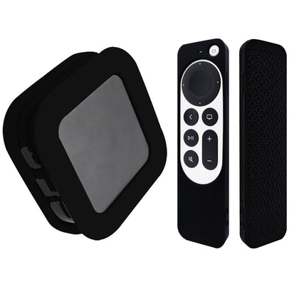 Silicone Case for 2022 Apple TV 4K Wi-Fi TV Box Remote Cover- Black