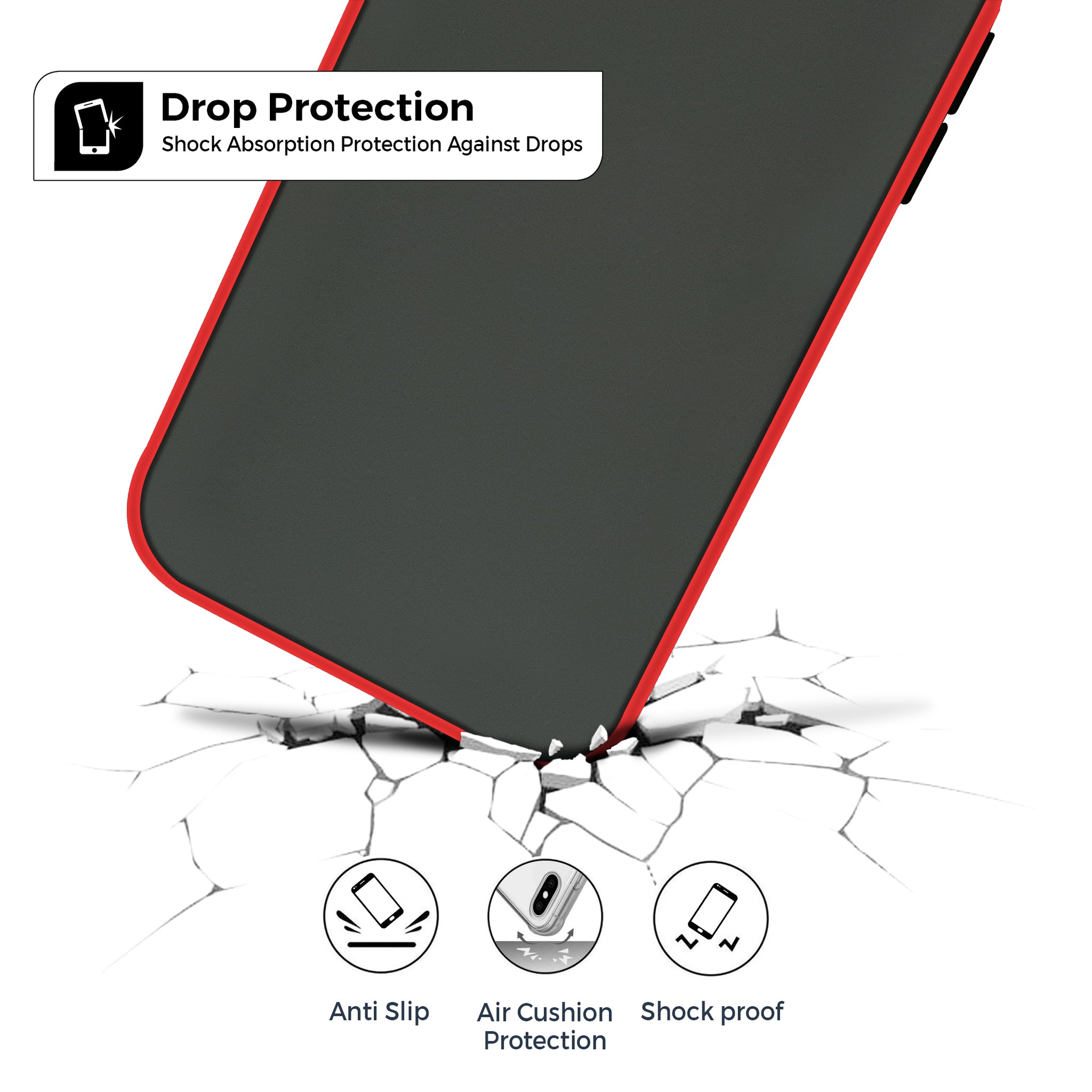 Apple iPhone 12 Mini Case |Bumper Edge Slim Ultra-Thin Lightweight Frosted Translucent Matte | Protective Bumper Cover |Red