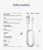 Fast Charging Pastel Cable | USB Type A to Lightning |  2m  White