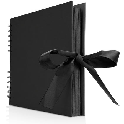 80 Pages Memory Books DIY Craft Photo Albums Scrapbook Cover Kraft Album For Wedding Anniversary Gifts Memory Books - Black