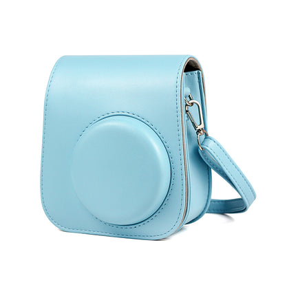 Case for Fujifilm Instax Mini 11 Case PU Leather Instant Camera Cover with Adjustable Strap Sky Blue