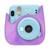 Holographic Case for Fujifilm Instax Mini 11 Case PU Leather Instant Camera Cover with Adjustable Purple