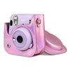 Holographic Case for Fujifilm Instax Mini 11 Case PU Leather Instant Camera Cover with Adjustable Pink
