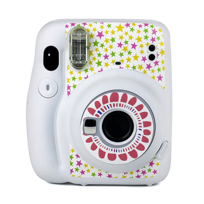 Camera Stickers for Fujifilm Instax Mini 11 Instant Camera Decorative Sticker Vinyl Star Decoration White