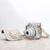 Case for Fujifilm Instax Mini 11/12 Case PU Leather Instant Camera Cover with Adjustable Strap- Flamingo Multi