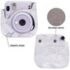 Fujifilm Instax Mini 9 8 8+ 11 Case PU Leather Instant Camera Cover with Adjustable Strap |Flowers Light Blue