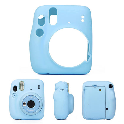 Fujifilm Instax Mini 11 | Silicone Case Instant Camera Cover with Adjustable Strap | Blue