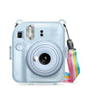 Transparent Hard Camera Case for Fujifilm Instax Mini 12 Instant Camera Cover with Adjustable Strap  - Blue