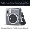 Fujifilm Instax Mini 40 Instant Film Camera Case| Crystal Hard Shell PVC Protective Cover with Adjustable Shoulder Strap-Clear