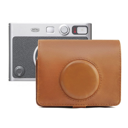 Fujifilm Instax Mini EVO Case | Hybrid Camera Protective PU Leather Carrying Case with Adjustable Shoulder Strap |-Brown