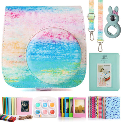 9 Item Accessories Kit for Fujifilm Instax Mini 9, 8+, 8 Camera, Bundle with Case, Album, Filters & Other Accessories Gift Set Box, Rainbow Mist