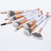 11-Piece Marble Makeup Brush Set with Synthetic Hair Multicolour
