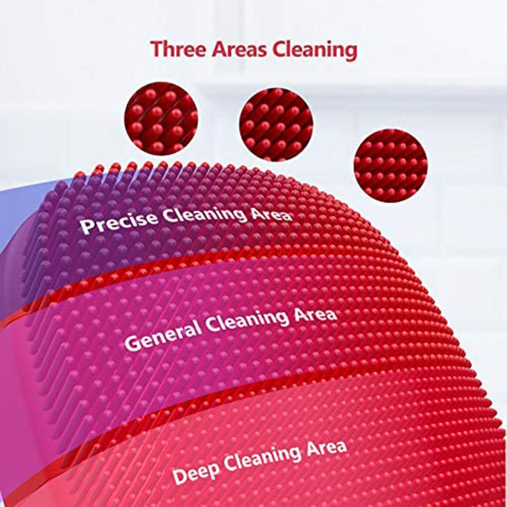 Inface Facial Cleansing Brush Upgrade Version Mijia Electric Sonic Face Brush Deep Cleaning Waterproof Tool - Red