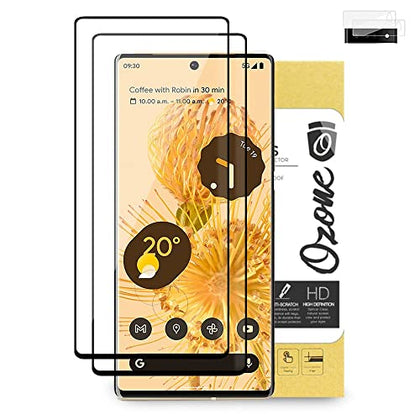 Google Pixel 6 Screen Protector With Camera Lens Protectors | Tempered Glass| Pack of 2| Black