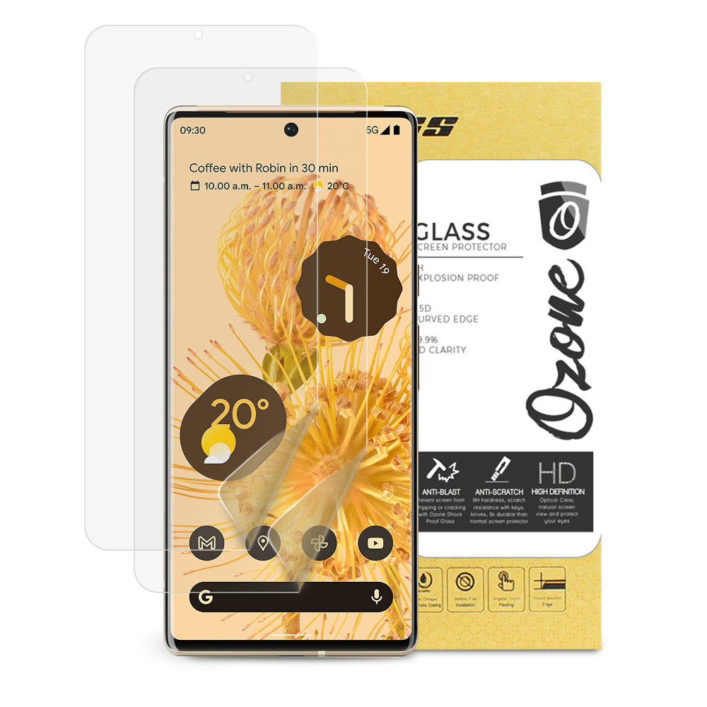 Google Pixel 6 Pro Screen Protectors | Flexible TPU Film Full Coverage Screen Guard | Pack Of 2 Front Only