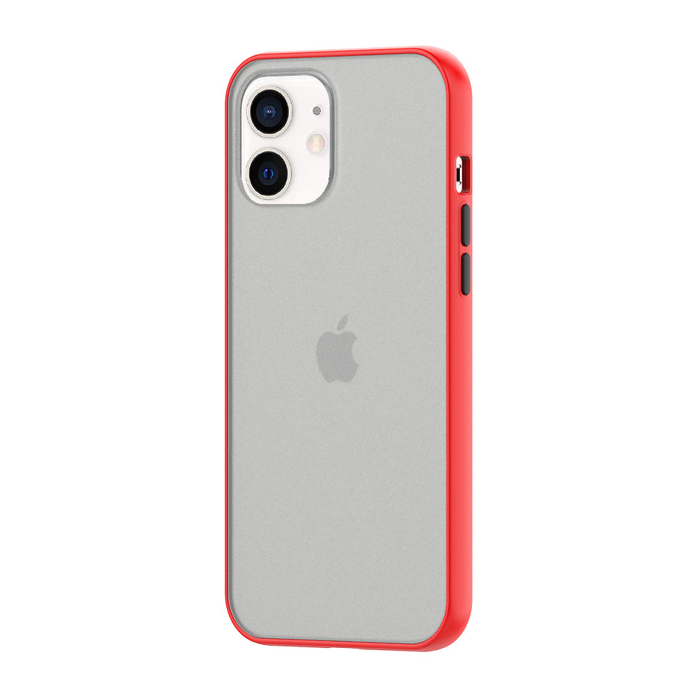 Apple iPhone 12 Mini Case |Bumper Edge Slim Ultra-Thin Lightweight Frosted Translucent Matte | Protective Bumper Cover |Red