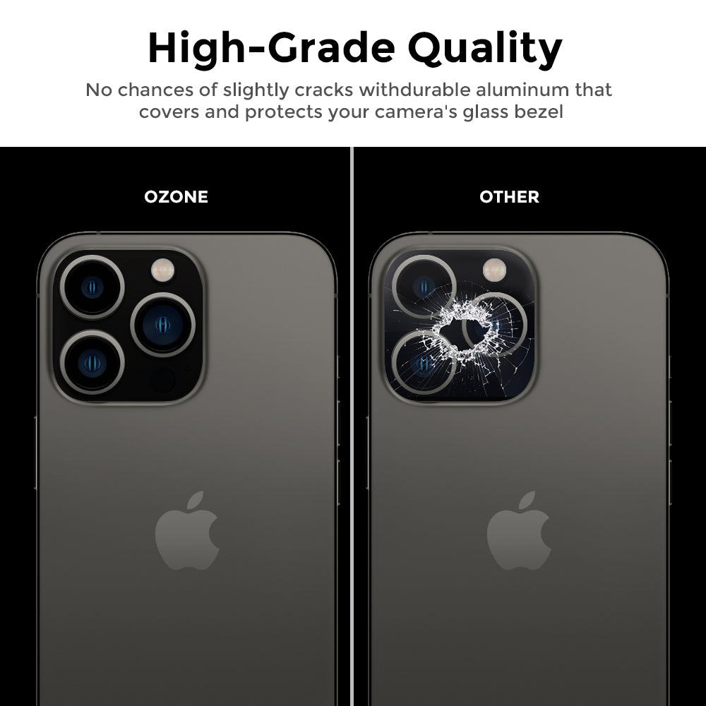 Apple iPhone 13 Pro /Apple iPhone 13 Pro Max Camera Lens Protector| Aluminum Frame Tough Camera Protective with Glass Lens Cover |
