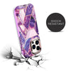 Apple iPhone 13 Pro Case | Marble Shockproof Bumper Stylish Slim Phone Cases | Purple Marble