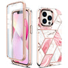 Apple iPhone 13 Pro Case | Marble Shockproof Bumper Stylish Slim Phone Cases | Pink Marble