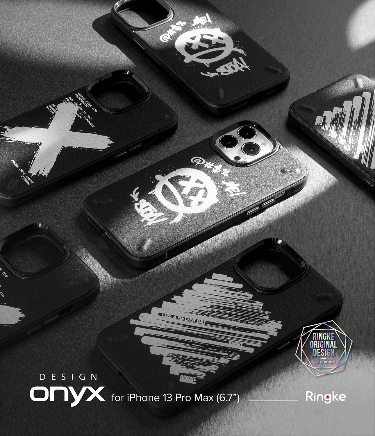 Apple iPhone 13 Pro Max Case Cover| Onyx Series -X Design| Black