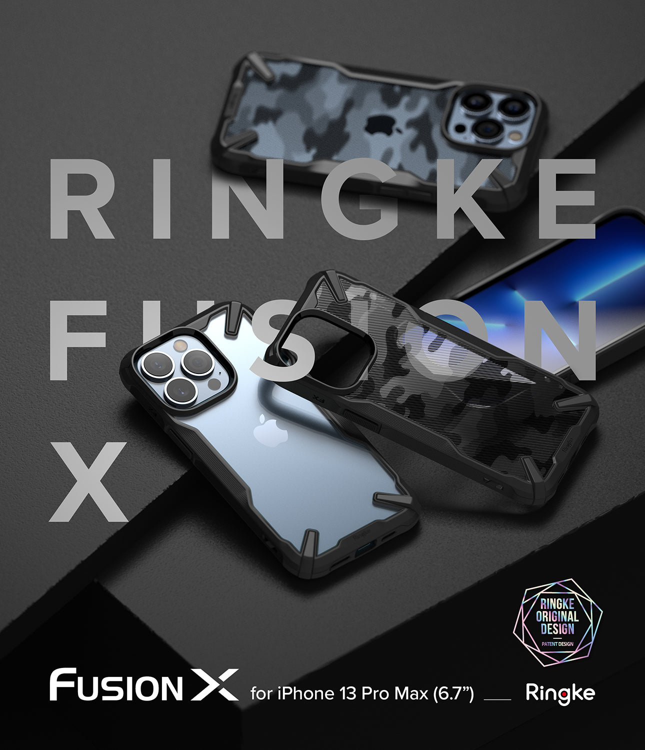 Apple iPhone 13 Pro Max Case Cover| Fusion-X Series| Camo Black