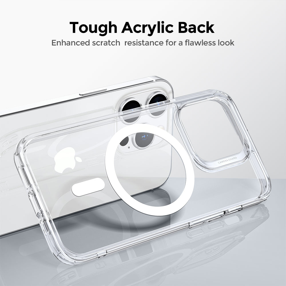 Apple iPhone 14 Case | TPU Acrylic Slim Thin Magnetic Mobile Phone Cover  | Clear