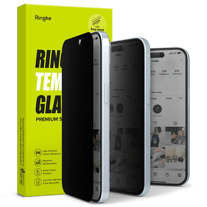 iPhone 15 Screen Protector | Privacy Tempered Glass Screen Guard With Installation Jig