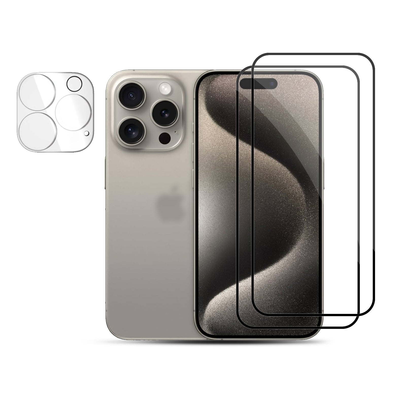 iPhone 15 Pro Screen Protector With Lens Protector | Tempered Glass |2 Pack