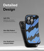 iPhone 15 Pro Case Cover |Onyx Design Series |Blue Brush