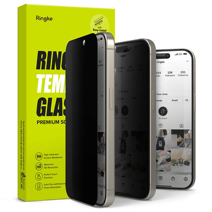 iPhone 15 Pro Screen Protector | Privacy Tempered Glass Screen Guard With Installation Jig