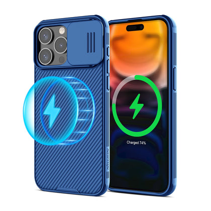 iPhone 15 Pro Max Case Cover | Camshield Pro Magnetic Series | Blue
