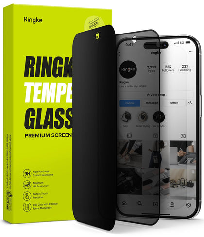 iPhone 15 Pro Max Screen Protector | Privacy Tempered Glass Screen Guard With Installation Jig
