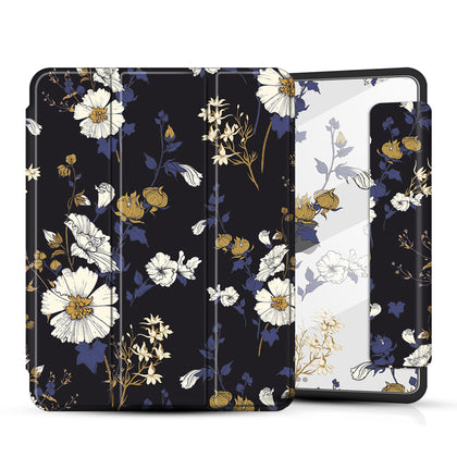 iPad 10.2 / Air 3 10.5 2019 Case| Soft TPU Floral Protective Shockproof Tablet Case Cover |Black