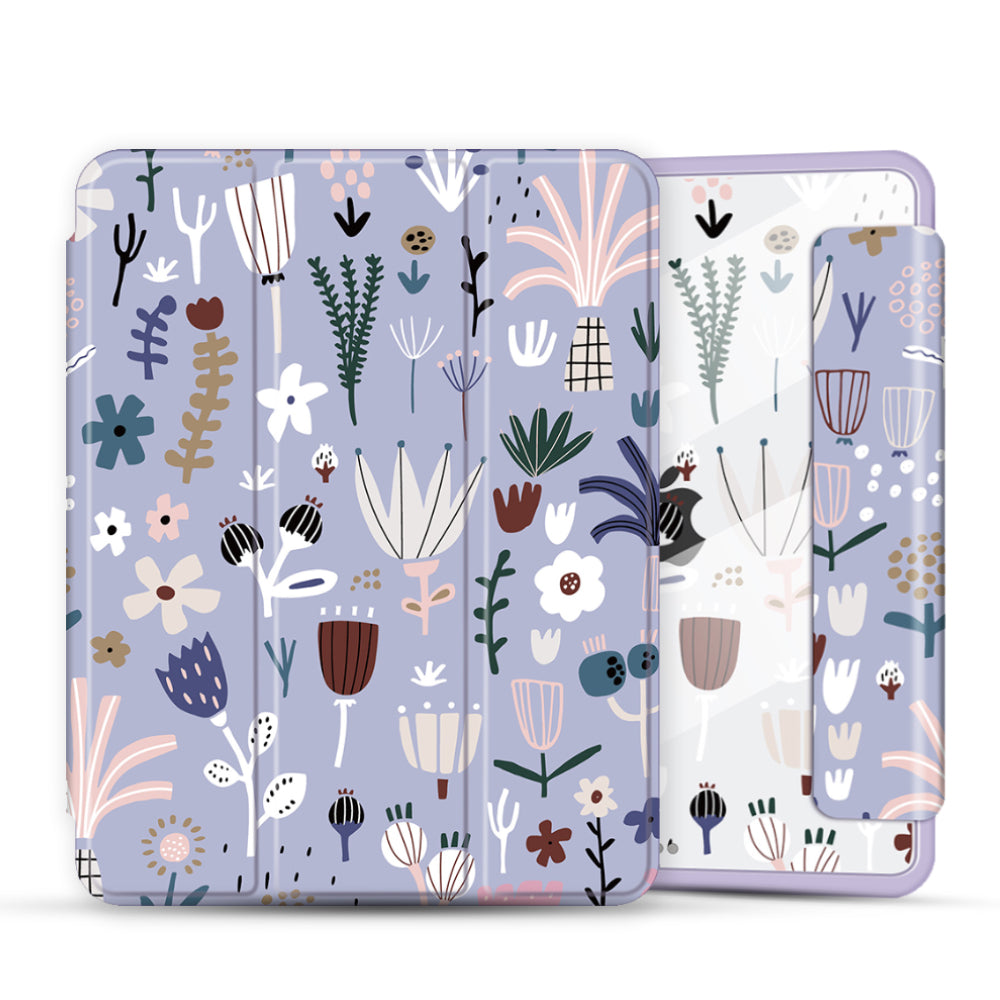 iPad 10.2 / Air 3 10.5 2019 Case| Soft TPU Floral Protective Shockproof Tablet Case Cover |Soft Blue