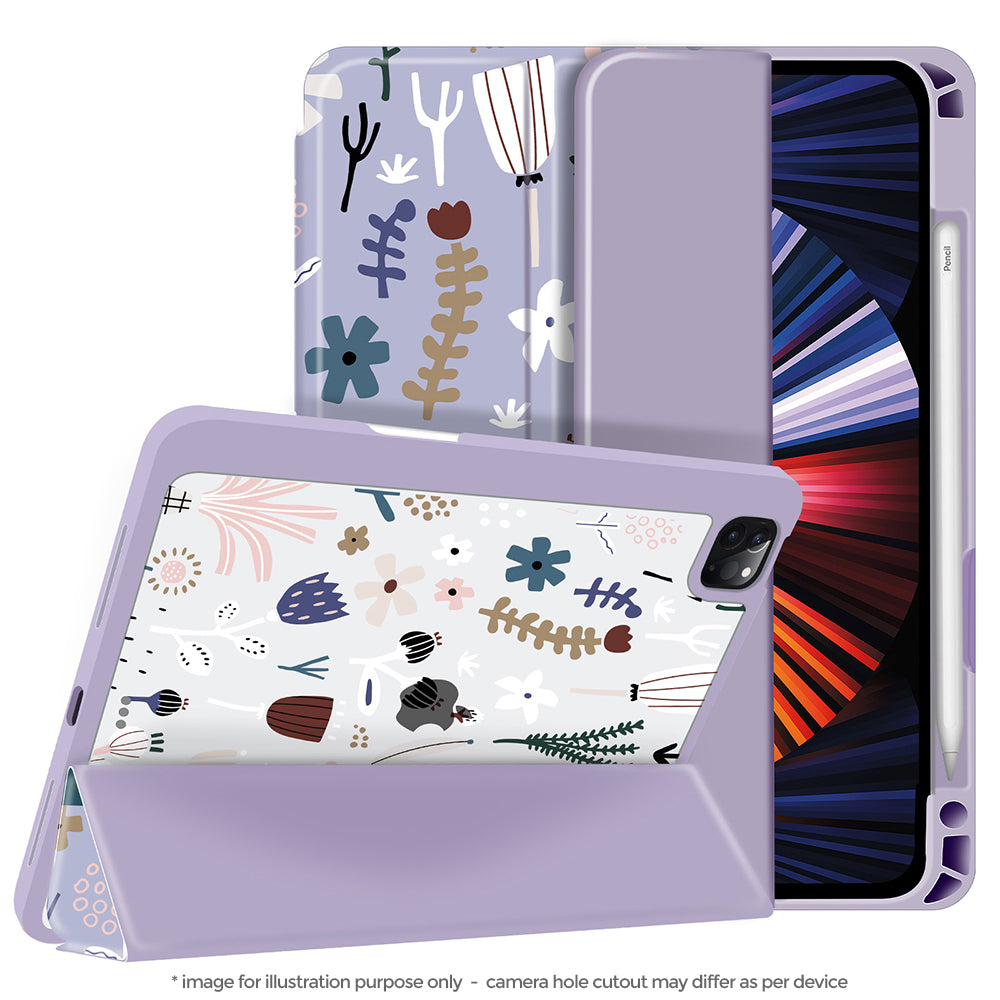 iPad 10.2 / Air 3 10.5 2019 Case| Soft TPU Floral Protective Shockproof Tablet Case Cover |Soft Blue