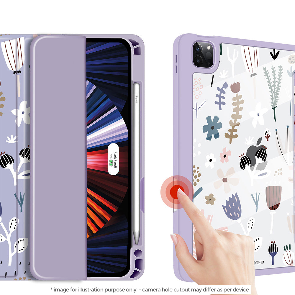 iPad 10.2 / Air 3 10.5 2019 Case| Soft TPU Floral Protective Shockproof Tablet Case Cover |Soft Blue