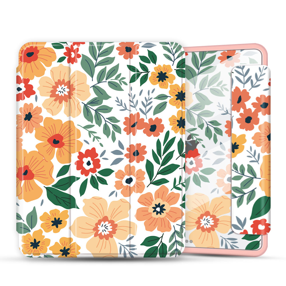 iPad 10.2 / Air 3 10.5 2019 Case| Soft TPU Floral Protective Shockproof Tablet Case Cover |Off White