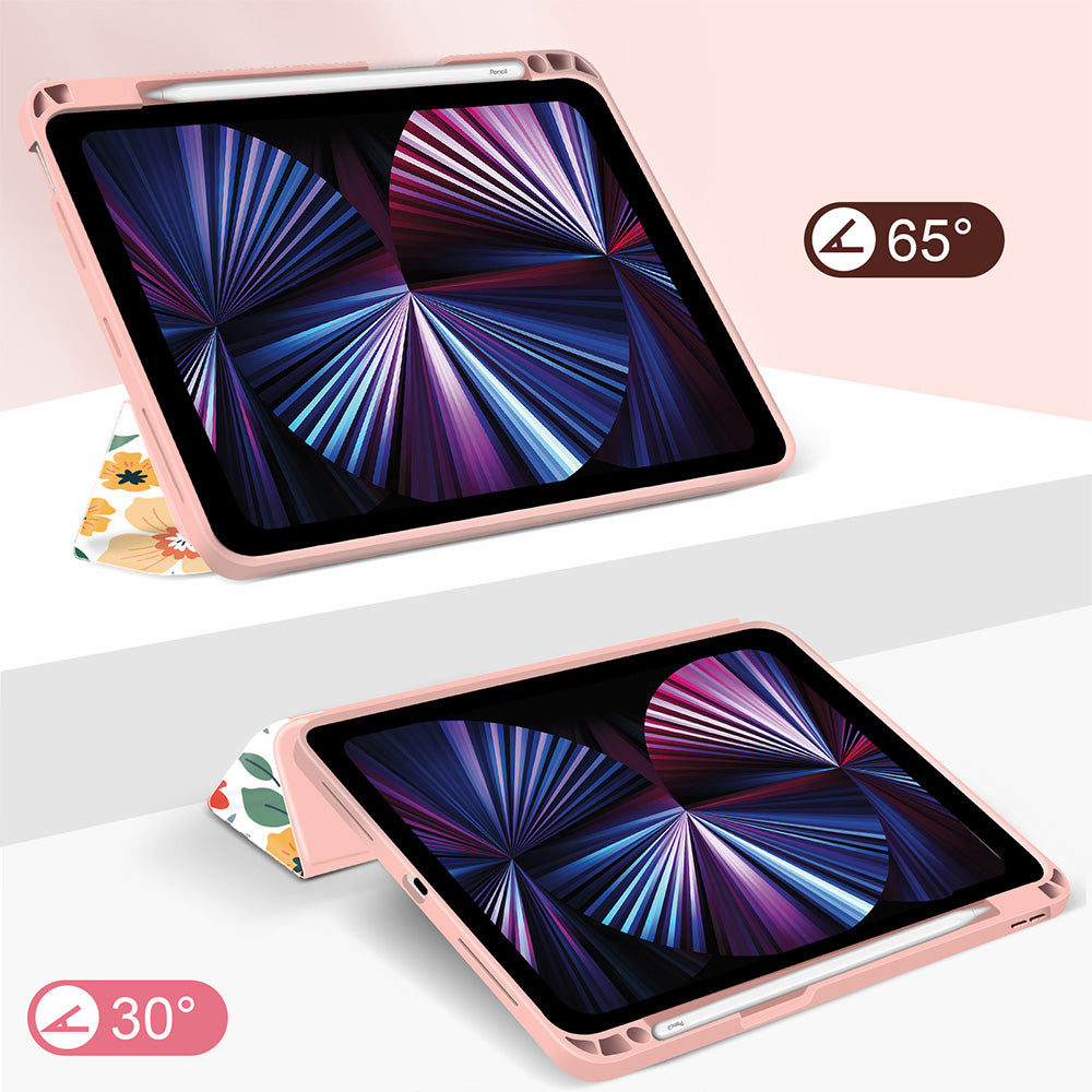 iPad 10.2 / Air 3 10.5 2019 Case| Soft TPU Floral Protective Shockproof Tablet Case Cover |Off White