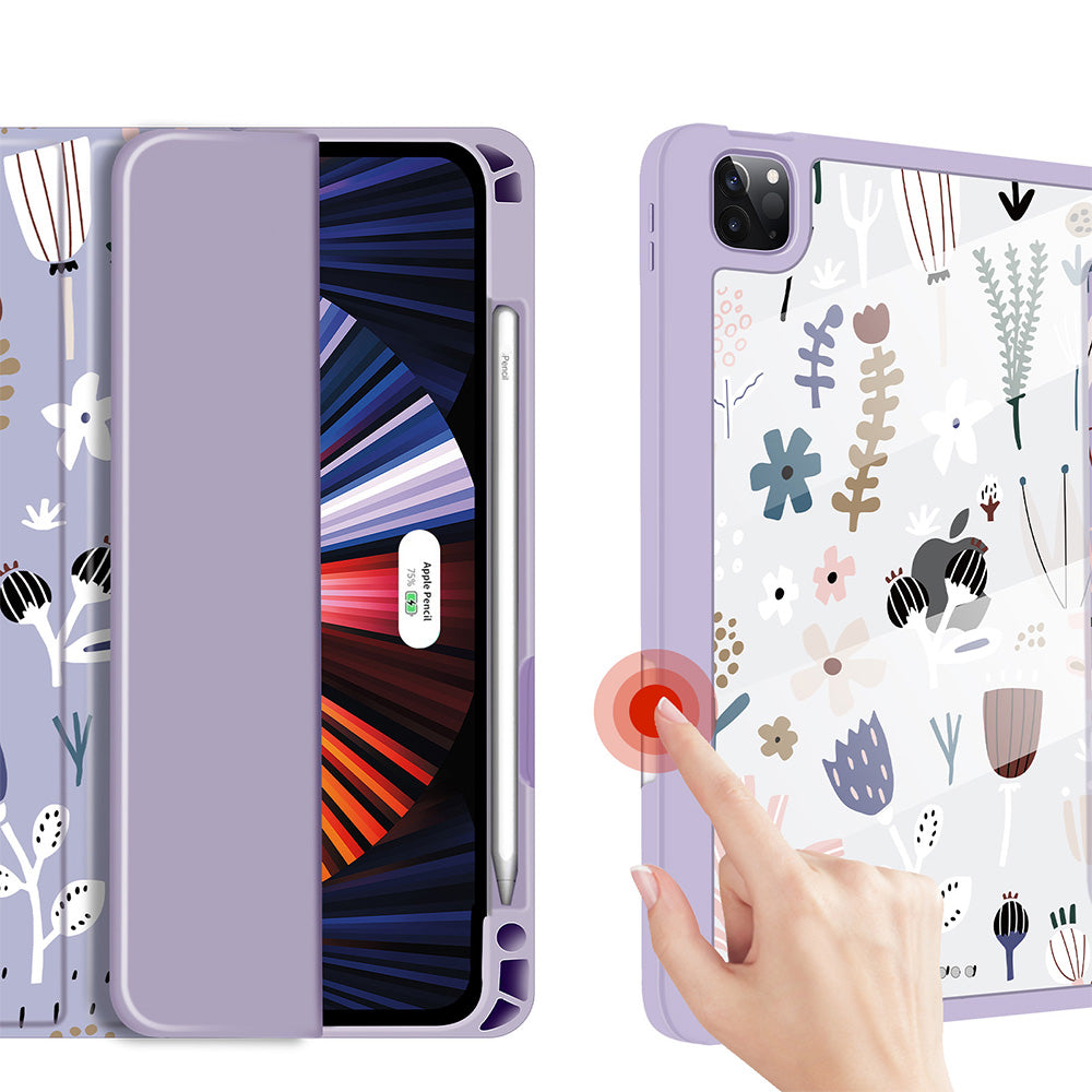 iPad Air 5/4 10.9 Inch/ iPad Pro 11 Inch Case| Soft TPU Floral Protective Shockproof Cover Tablet Case Cover |Soft Blue